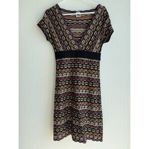 Missoni Dress-Black/Multi-Lined-Size 42